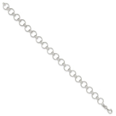 Sterling Silver Polished Circle Link 7.25in Bracelet QG6392-7.25