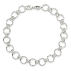 Sterling Silver Polished Circle Link 7.25in Bracelet QG6392-7.25