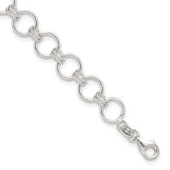 Sterling Silver Polished Circle Link 7.25in Bracelet QG6392-7.25