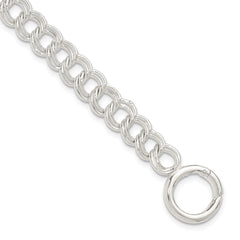 Sterling Silver Polished Double Link 7in Charm Bracelet QG6399-7