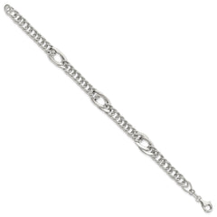 Sterling Silver Rhodium-plated Polished Fancy Link 7.5in Bracelet QG6404-7.5
