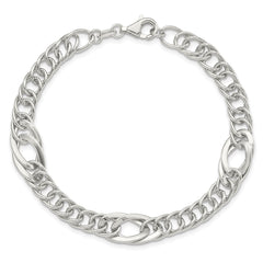Sterling Silver Rhodium-plated Polished Fancy Link 7.5in Bracelet QG6404-7.5