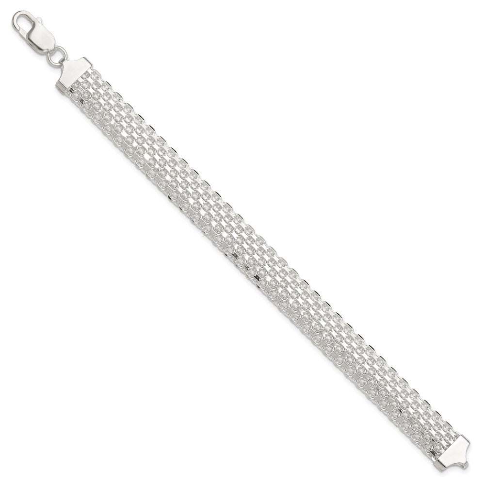 Sterling Silver Polished 11.5mm Bismark 7in Bracelet QG6411-7