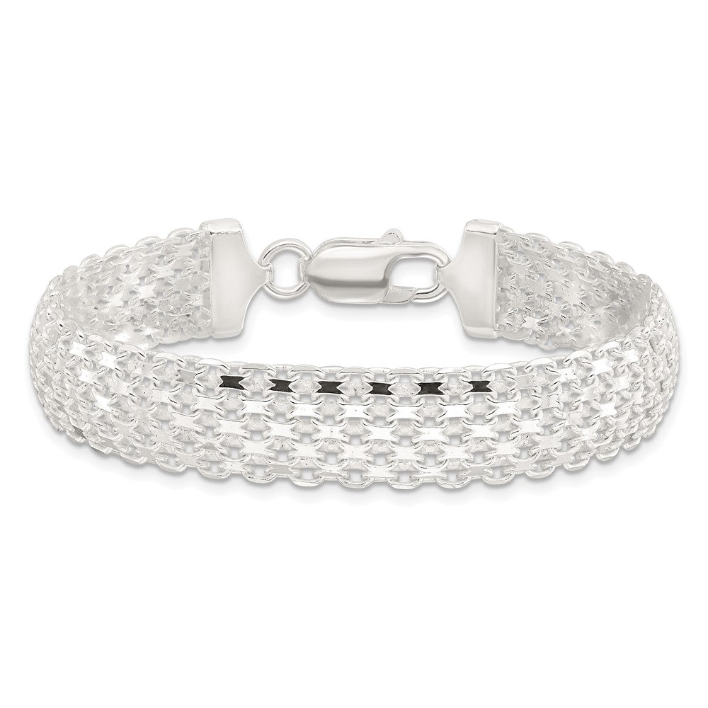 Sterling Silver Polished 11.5mm Bismark 7in Bracelet QG6411-7