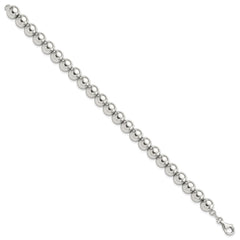Sterling Silver Rhodium-plated 8mm Beaded 7.5in Bracelet QG6423-7.5