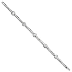 Sterling Silver Rhodium-plated CZ 7in Tennis Bracelet QG6425-7