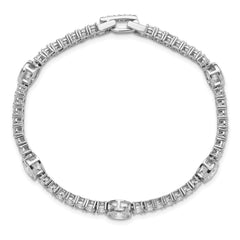 Sterling Silver Rhodium-plated CZ 7in Tennis Bracelet QG6425-7