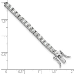 Sterling Silver Rhodium-plated Polished CZ Tennis Bracelet QG6431-7.25