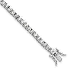 Sterling Silver Rhodium-plated Polished CZ Tennis Bracelet QG6431-7.25