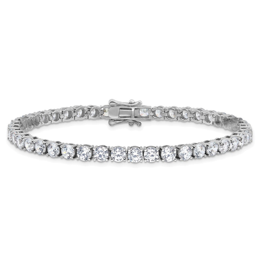Sterling Silver Rhodium-plated 4mm CZ 7.5in Tennis Bracelet QG6432-7.5