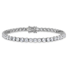 Sterling Silver Rhodium-plated 4mm CZ 7.5in Tennis Bracelet QG6432-7.5