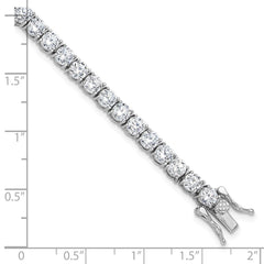 Sterling Silver Rhodium-plated 4mm CZ 7.5in Tennis Bracelet QG6432-7.5