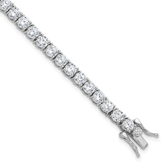 Sterling Silver Rhodium-plated 4mm CZ 7.5in Tennis Bracelet QG6432-7.5