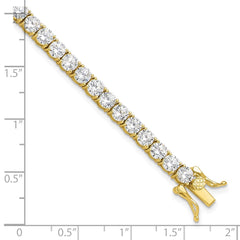Sterling Silver Gold-tone 4mm CZ 7.5in Tennis Bracelet QG6432GP-7.5