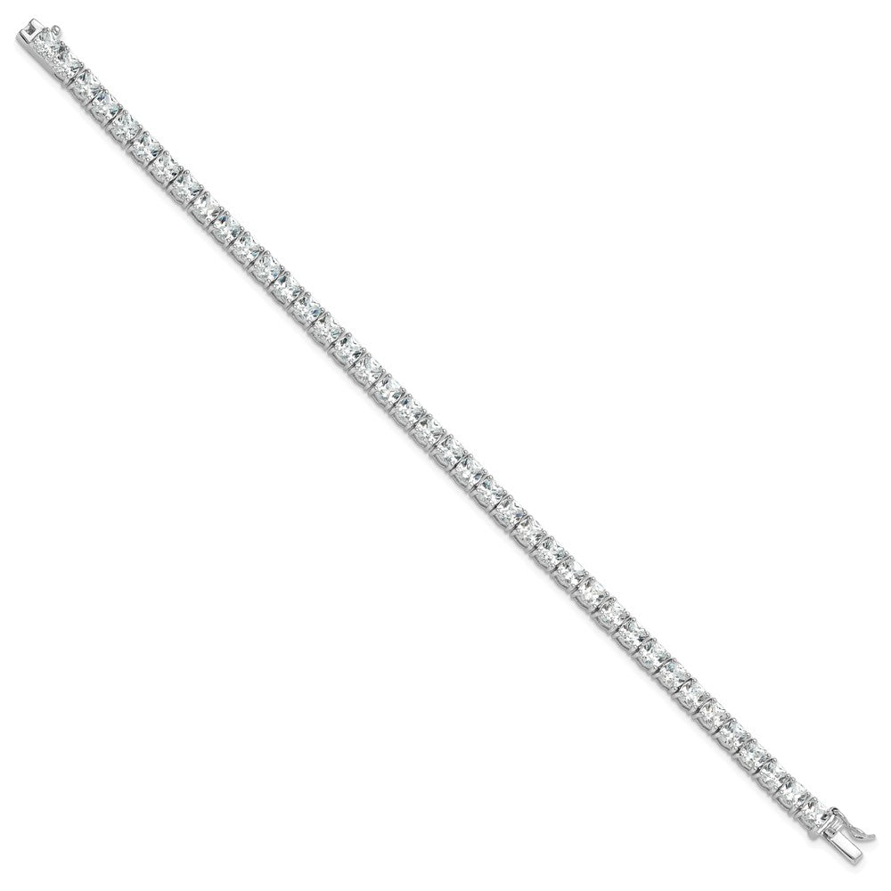Sterling Silver Rhodium-plated Polished CZ Tennis Bracelet QG6433-7.5