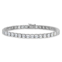 Sterling Silver Rhodium-plated Polished CZ Tennis Bracelet QG6433-7.5