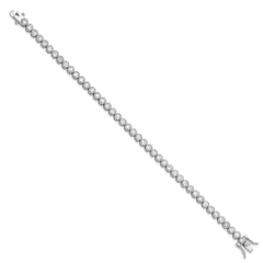 Sterling Silver Rhodium-plated 3.5 mm Round CZ 7.5in Tennis Bracelet QG6457-7.5