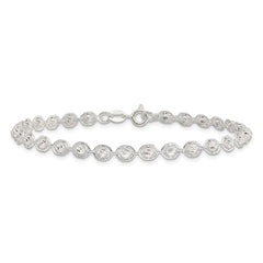 Sterling Silver Polished and Diamond Cut Beaded Bracelet QG6527-7.5