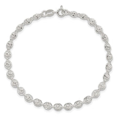 Sterling Silver Polished and Diamond Cut Beaded Bracelet QG6527-7.5