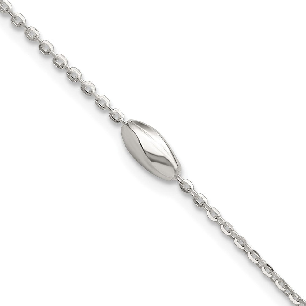 Sterling Silver Polished Fancy Beaded Link 7.5in Bracelet QG6537-7.5