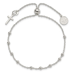 Sterling Silver St. Benedict Adjustable Rosary Bracelet QG6562