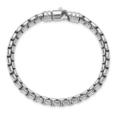 Sterling Silver Rhodium-plated 5.4mm 7.5in Venetian Box Chain Bracelet QG6761-7.5
