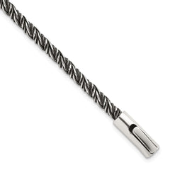 Sterling Silver Antiqued Polished 3.75mm Twisted Franco Chain 8 inch Bracelet QG6774-8