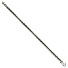 Sterling Silver Antiqued Polished 4.25mm Franco Chain 8 inch Bracelet QG6776-8