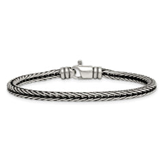 Sterling Silver Antiqued Polished 4.25mm Franco Chain 8 inch Bracelet QG6776-8