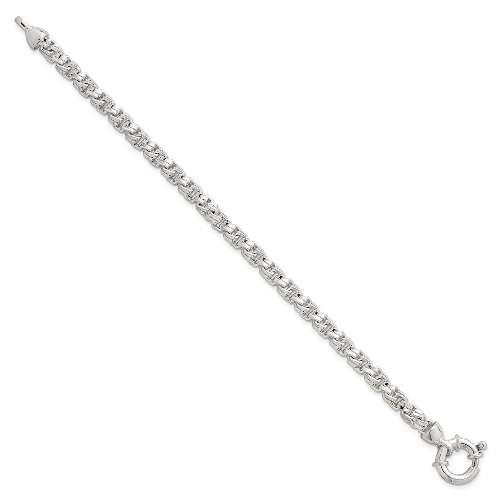 Sterling Silver Polished 5.65mm Fancy Link 7.5 Inch Bracelet QG6794-7.5