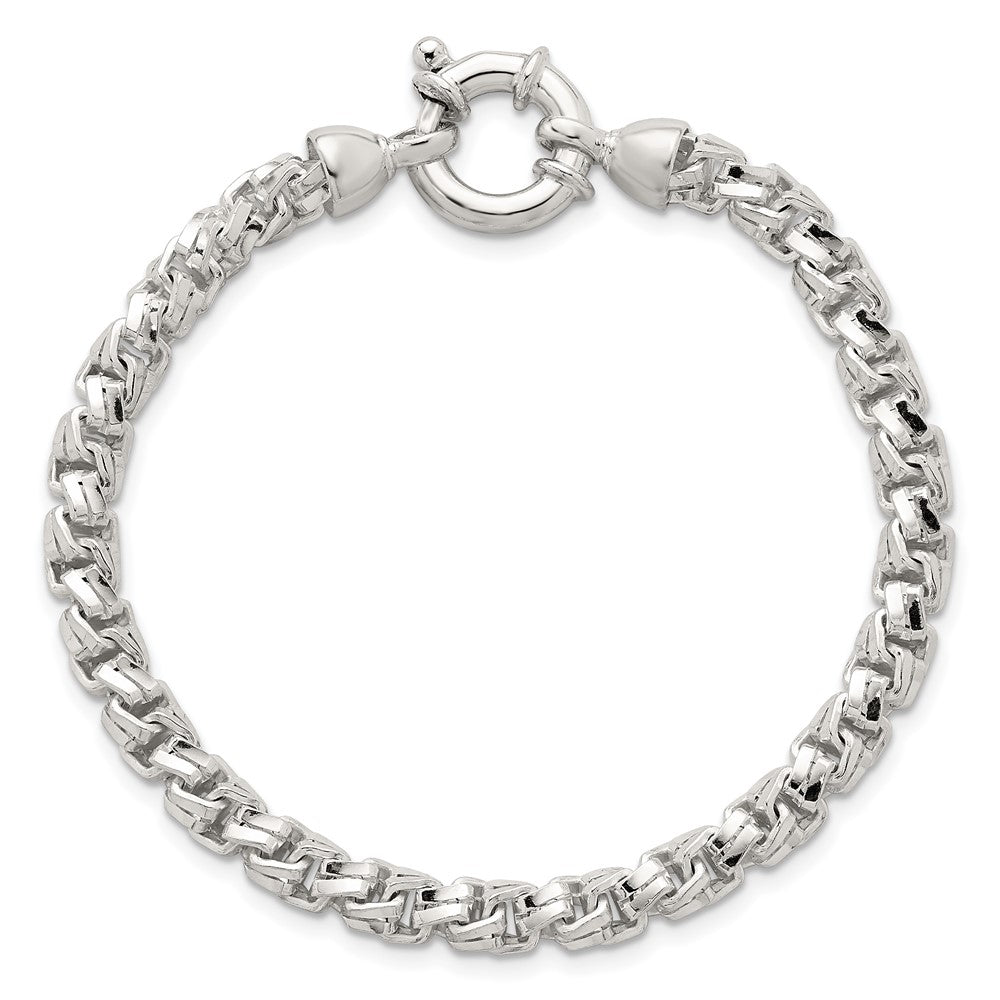 Sterling Silver Polished 5.65mm Fancy Link 7.5 Inch Bracelet QG6794-7.5