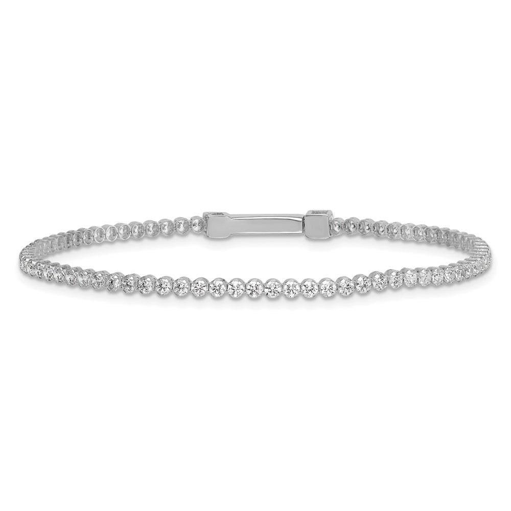 Sterling Silver Rhodium-plated Polished 2.5mm CZ 7.5 inch Tennis Bracelet QG6853-7.5