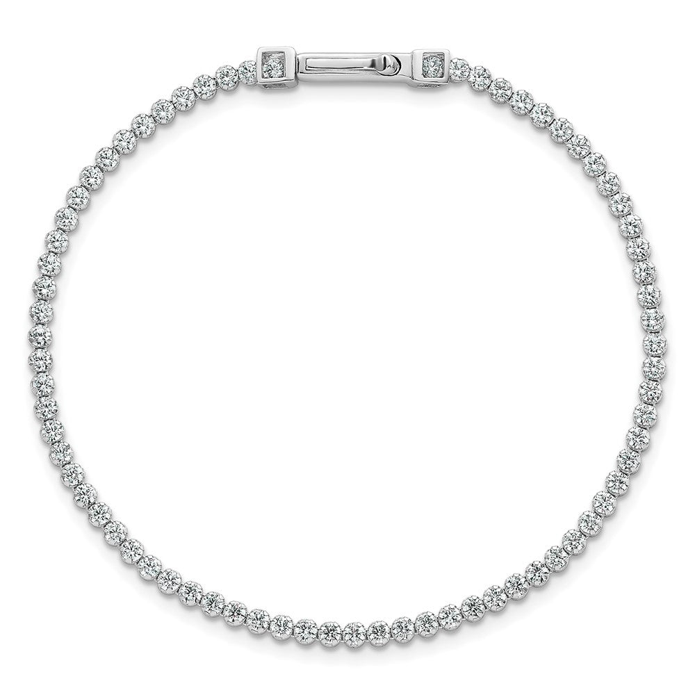 Sterling Silver Rhodium-plated Polished 2.5mm CZ 7.5 inch Tennis Bracelet QG6853-7.5