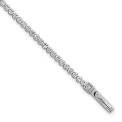 Sterling Silver Rhodium-plated Polished 2.5mm CZ 7.5 inch Tennis Bracelet QG6853-7.5