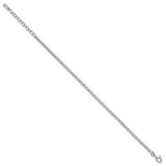 Sterling Silver Rhodium-plated Polished 2.5mm CZ 6.25 inch with 1.25 inch Extender Tennis Bracelet QG6854-6.25