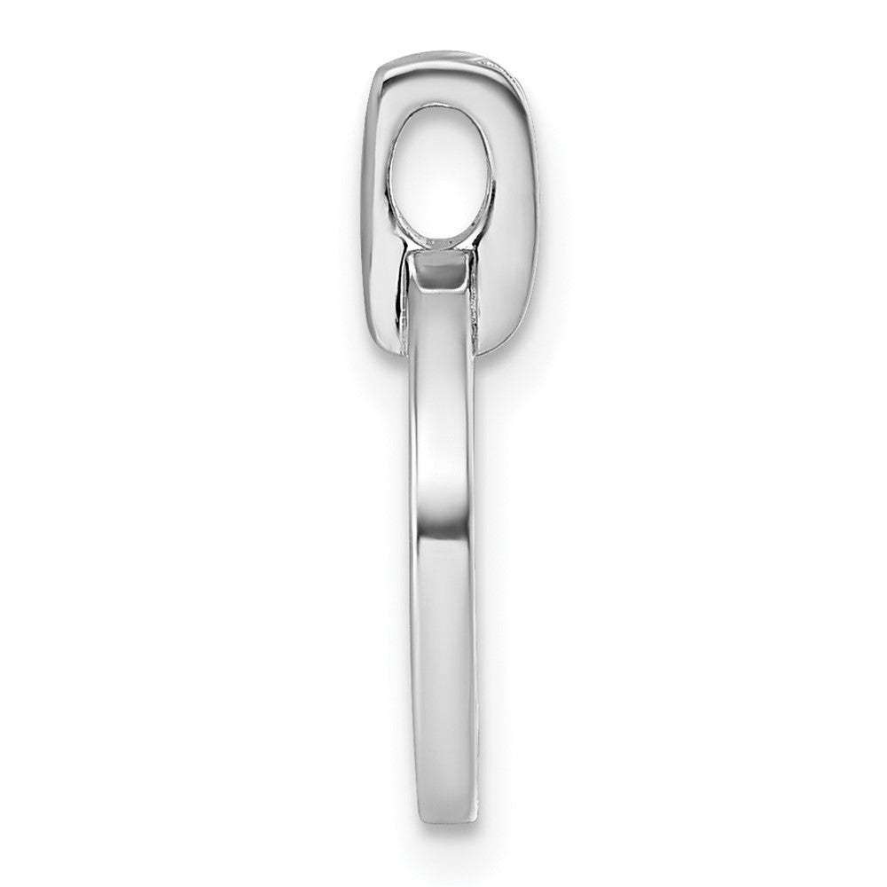 Sterling Silver Rhodium-plated White and Red CZ Open Circle Pendant QG7002P