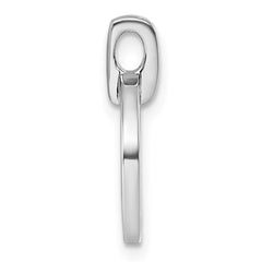 Sterling Silver Rhodium-plated White and Red CZ Open Circle Pendant QG7002P