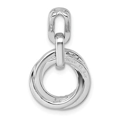 Sterling Silver Rhodium-plated Polished White CZ Circle Twist Pendant QG7136P