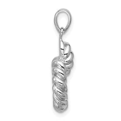 Sterling Silver Rhodium-plated Polished Twisted Circle Pendant QG7137P