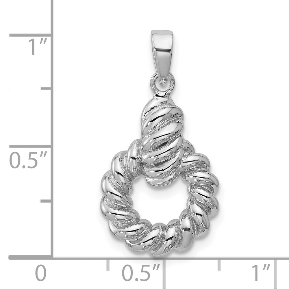 Sterling Silver Rhodium-plated Polished Twisted Circle Pendant QG7137P