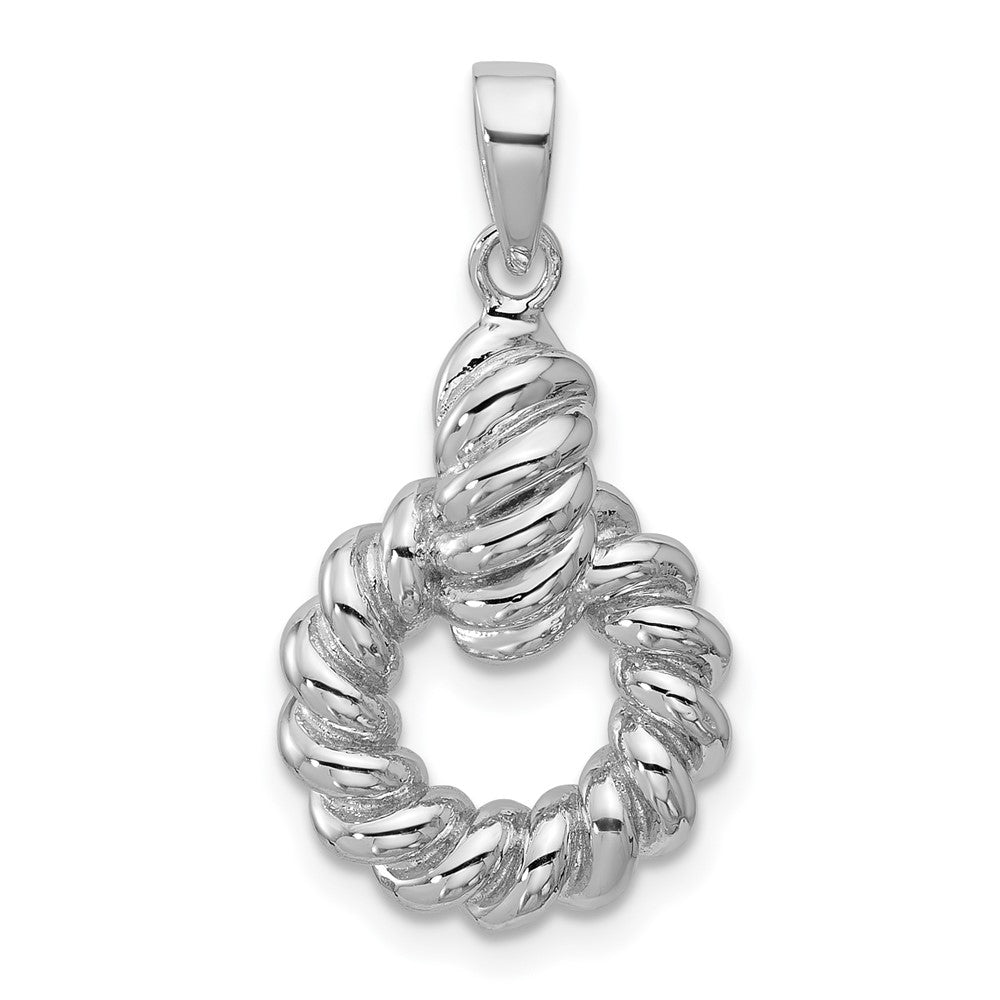 Sterling Silver Rhodium-plated Polished Twisted Circle Pendant QG7137P