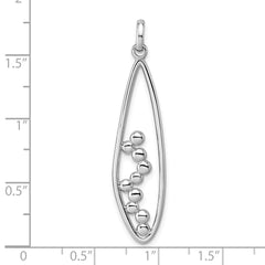 Sterling Silver Rhodium-plated Polished Oval Bubbles Pendant QG7141P