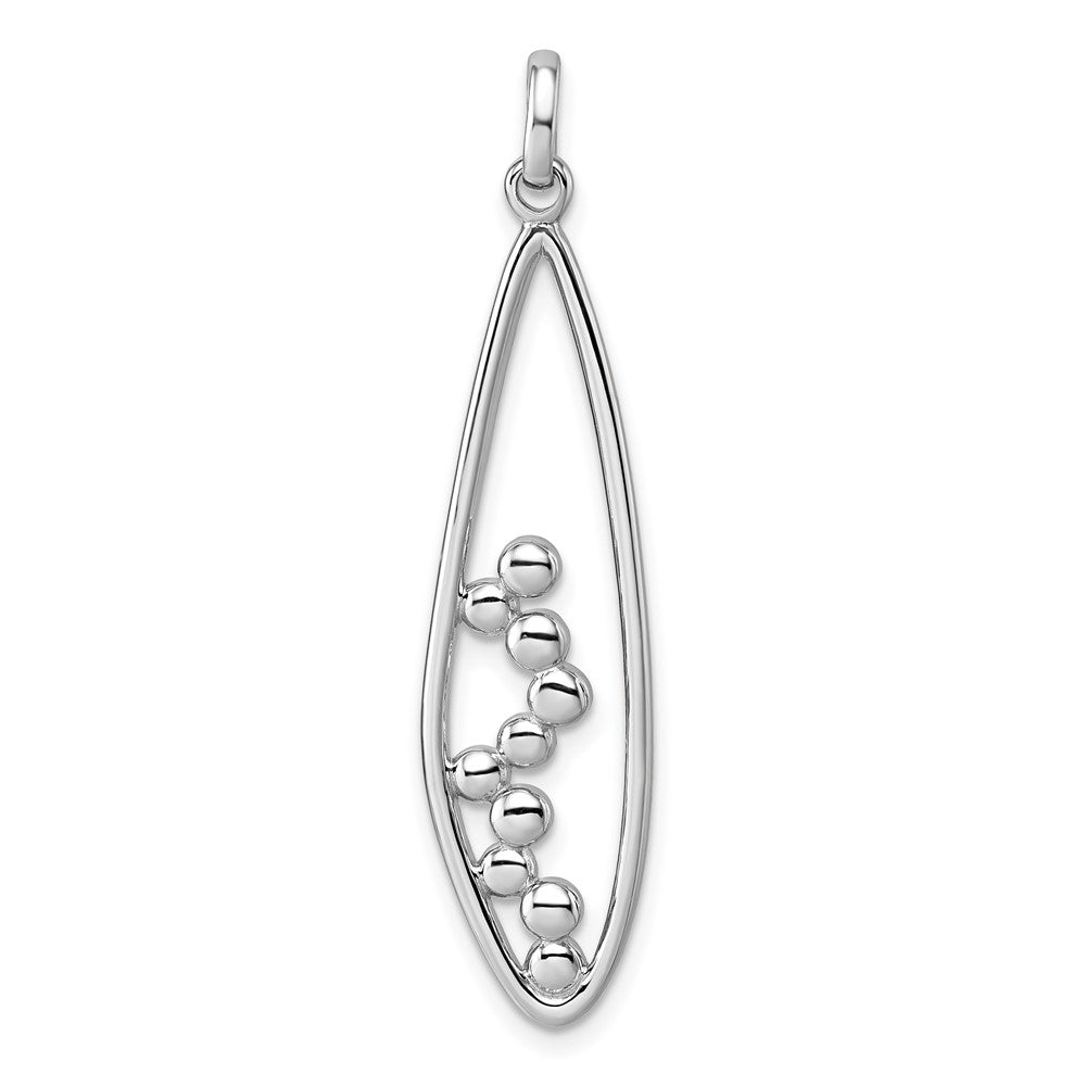 Sterling Silver Rhodium-plated Polished Oval Bubbles Pendant QG7141P
