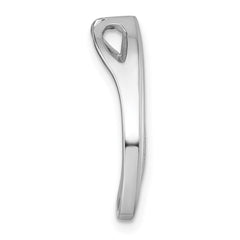 Sterling Silver Rhodium-plated Scratch Finish Fancy Abstract Chain Slide Pendant QG7148P