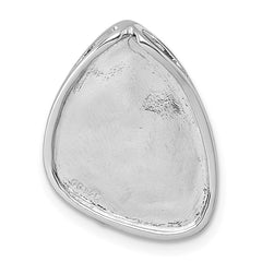 Sterling Silver Rhodium-plated Scratch Finish Fancy Abstract Chain Slide Pendant QG7148P