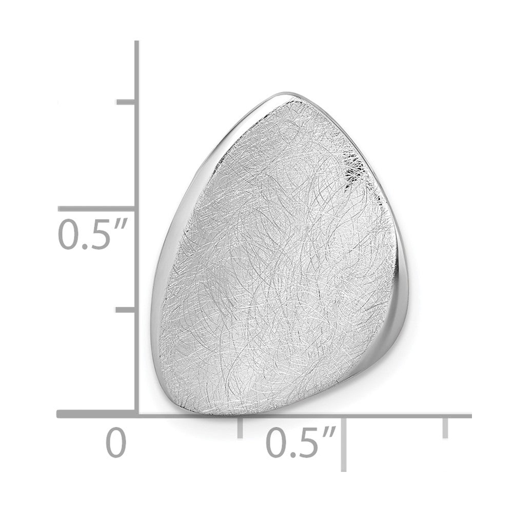 Sterling Silver Rhodium-plated Scratch Finish Fancy Abstract Chain Slide Pendant QG7148P