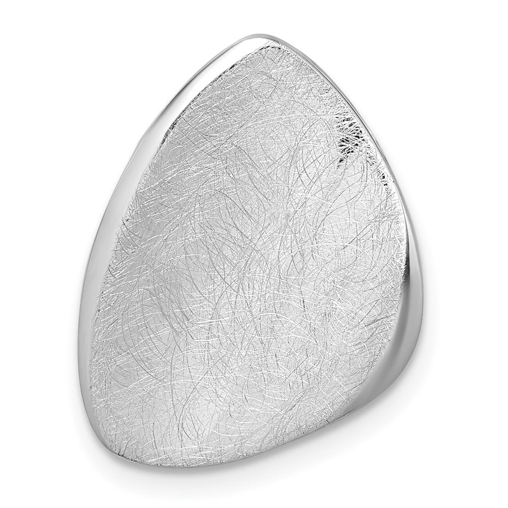 Sterling Silver Rhodium-plated Scratch Finish Fancy Abstract Chain Slide Pendant QG7148P