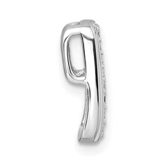 Sterling Silver Rhodium-plated Polished White CZ Chain Slide Pendant QG7155P