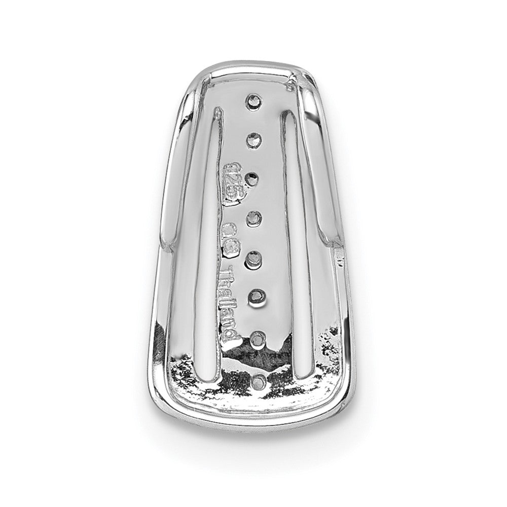 Sterling Silver Rhodium-plated Polished White CZ Chain Slide Pendant QG7155P