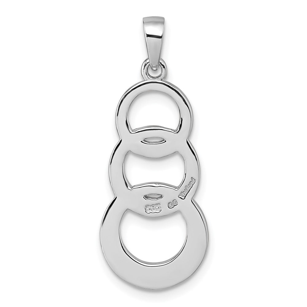 Sterling Silver Rhodium-plated Polished Triple Circle Pendant QG7158P